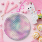 Girly Pink Aqua Gold Meerjungfrau Pappteller (Party)