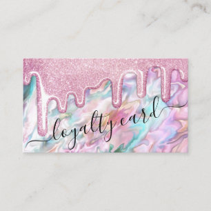 Girly Pink Aquamarin Pearl Opal Glitzer Tropfens L Treuekarte
