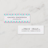 Girly Pink Aquamarines tropisches Ananas Muster Mini Visitenkarte (Vorne/Hinten)