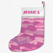 Girly-pink-Armee Tarnung Weihnachtsweihnachtsfest  Kleiner Weihnachtsstrumpf (Rückseite)