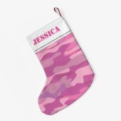 Girly-pink-Armee Tarnung Weihnachtsweihnachtsfest  Kleiner Weihnachtsstrumpf (Rückseite (Hängend))