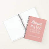 Girly Pink Artist Sketchbook mit Name Notizblock (Innenseite)