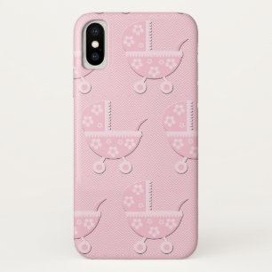 Girly PInk Baby Carriage Floral Case-Mate iPhone Hülle