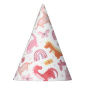 Girly Pink Baby Dino Dinosaur Geburtstag Partyhütchen (Links)