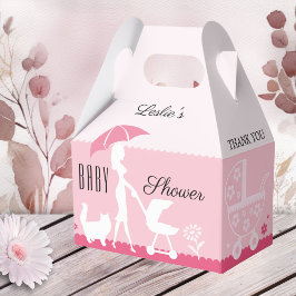 Girly Pink Baby Dusche Danke für Ihre Gefallen Box Geschenkschachtel