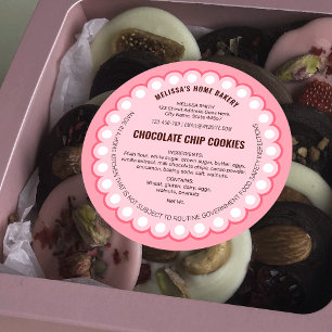 Girly Pink Bakery Packaging Hütte Law Label Runder Aufkleber