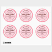 Girly Pink Bakery Packaging Hütte Law Label Runder Aufkleber (Blatt)