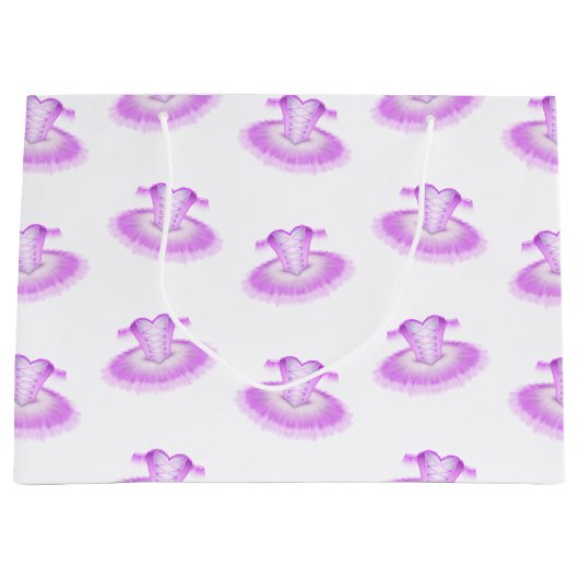 Girly Pink Ballerina Tutu Ballet Große Geschenktüte (Vorderseite)