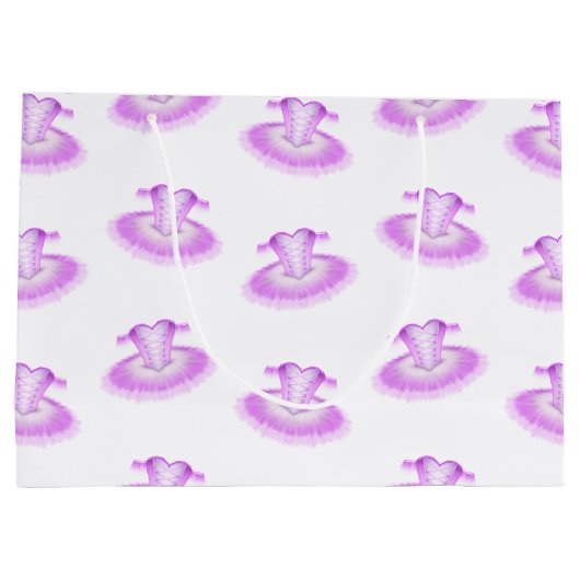 Girly Pink Ballerina Tutu Ballet Große Geschenktüte (Rückseite)