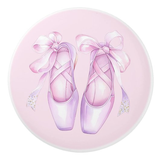 Girly Pink Ballet Shoes Keramik Knob Keramikknauf (Vorderseite)