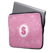 Girly Pink Berry Strawberry Cherry Modern. Laptopschutzhülle (Vorderseite Links)