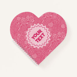 Girly Pink Berry Strawberry Cherry Modern. Notizblock