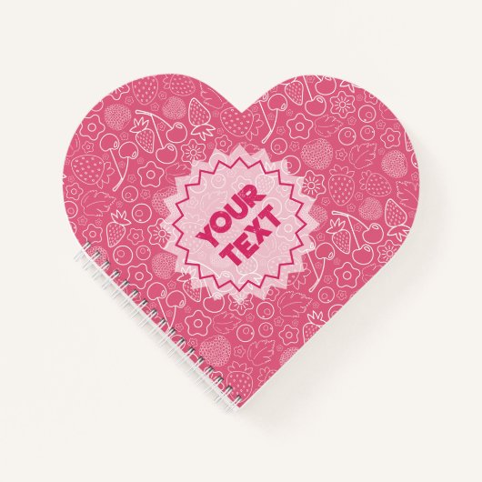 Girly Pink Berry Strawberry Cherry Modern. Notizblock (Vorderseite)