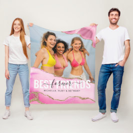 Girly Pink Best Friends Forever Foto Fleecedecke