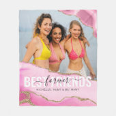 Girly Pink Best Friends Forever Foto Fleecedecke (Vorderseite)