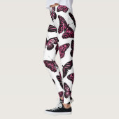 Girly Pink Black Butterfells Wasserfarbenmuster Leggings (Links)