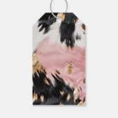 Girly Pink Black Gold Cowgirl Cowhide Geschenkanhänger (Rückseite)