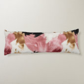 Girly Pink Black Gold Cowgirl Cowhide Seitenschläferkissen (Rückseite)