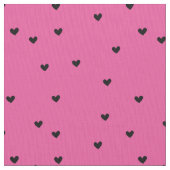 Girly Pink Black Hearts Stoff (Nahaufnahme)
