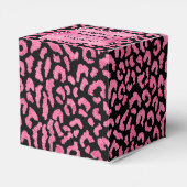 Girly Pink Black Leopard Spot Geschenkschachtel (Rückseite)