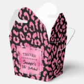 Girly Pink Black Leopard Spots Gefälligkeitsbox Geschenkschachtel (Geöffnet)