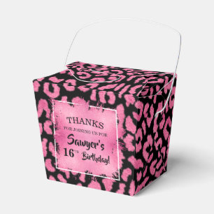 Girly Pink Black Leopard Spots Gefälligkeitsbox Geschenkschachtel