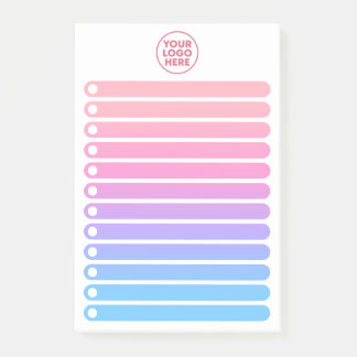 Girly Pink Blue Gradient Business Logo To Do List Post-it Klebezettel