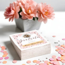 Girly Pink & Blue Terrazzo Foto Graduation Party