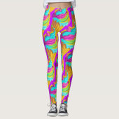 Girly Pink Blue Yellow Ice Cone Summer Leggings (Vorderseite)