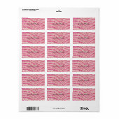 Girly Pink Blush Glitter Zebra Pattern Adressaufkleber (Vorne)