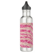 Girly Pink Blush Glitter Zebra Pattern Edelstahlflasche (Links)