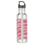 Girly Pink Blush Glitter Zebra Pattern Edelstahlflasche (Rückseite)