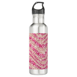 Girly Pink Blush Glitter Zebra Pattern             Edelstahlflasche