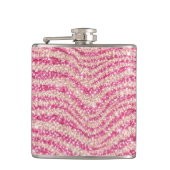 Girly Pink Blush Glitter Zebra Pattern             Flachmann (Vorderseite)