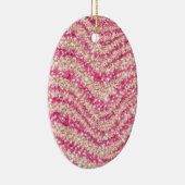 Girly Pink Blush Glitter Zebra Pattern             Keramik Ornament (Rechts)