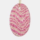 Girly Pink Blush Glitter Zebra Pattern Keramik Ornament (Links)
