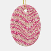 Girly Pink Blush Glitter Zebra Pattern Keramik Ornament (Hinten)