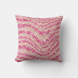 Girly Pink Blush Glitter Zebra Pattern             Kissen