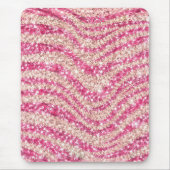 Girly Pink Blush Glitter Zebra Pattern Mousepad (Vorne)