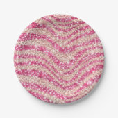 Girly Pink Blush Glitter Zebra Pattern Pappteller (Vorderseite)