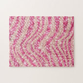 Girly Pink Blush Glitter Zebra Pattern             Puzzle (Horizontal)