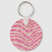 Girly Pink Blush Glitter Zebra Pattern             Schlüsselanhänger (Vorderseite)