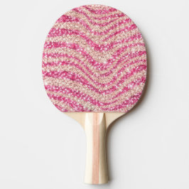 Girly Pink Blush Glitter Zebra Pattern             Tischtennis Schläger