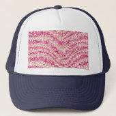 Girly Pink Blush Glitter Zebra Pattern Truckerkappe (Vorderseite)