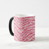 Girly Pink Blush Glitter Zebra Pattern Verwandlungstasse (Vorderseite Links)