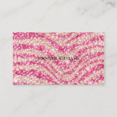 Girly Pink Blush Glitter Zebra Pattern             Visitenkarte (Vorderseite)