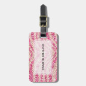 Girly Pink Blush Glitter Zebramuster             Gepäckanhänger (Vorderseite vertikal)