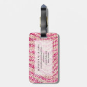 Girly Pink Blush Glitter Zebramuster             Gepäckanhänger (Rückseite vertikal)