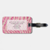 Girly Pink Blush Glitter Zebramuster             Gepäckanhänger (Rückseite horizontal)