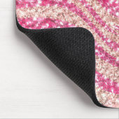 Girly Pink Blush Glitter Zebramuster             Mousepad (Ecke)